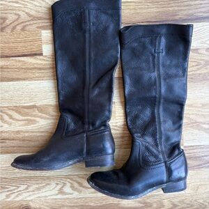 FRYE Black Leather Knee-High Boots